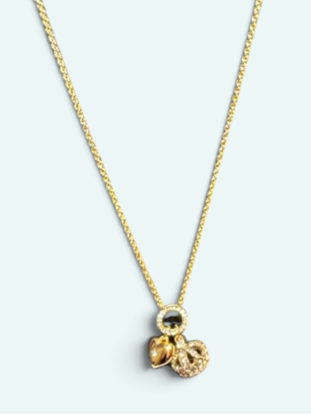 Kurt Geiger NWT Gold Heart and Crown Charm Necklace